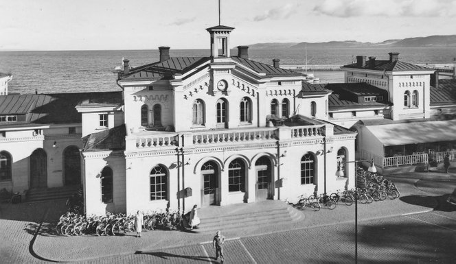 Järnvägsstationen på 1950-talet