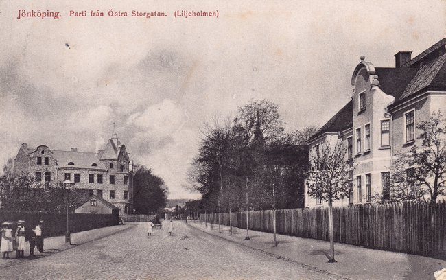 Ö Storgatan från "Dag Hammarskölds hus" 1906