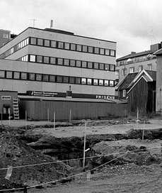 Baksidan av husen utmed Nygatan 1977