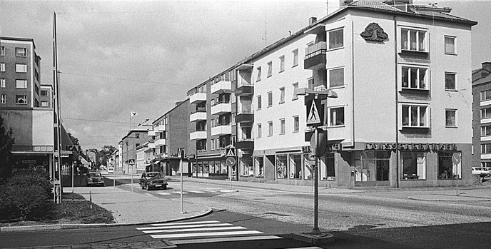 Östra Storgatan från Vedtorget 1975