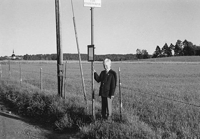 Inre Ljungarumsvägen söderut, slutet av 1950-talet