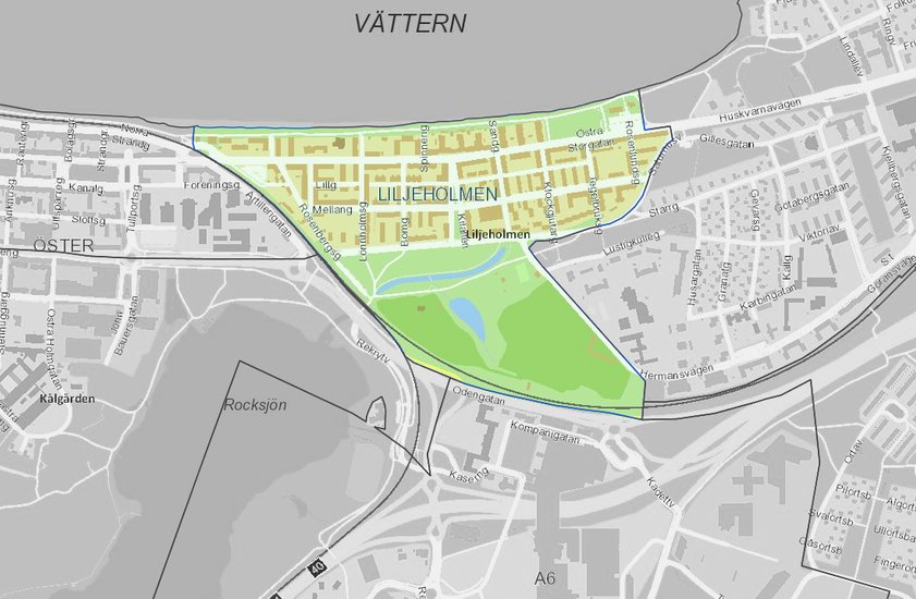 Liljeholmen enligt Jönköpings kommunkarta